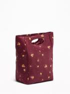 Old Navy Womens Graphic Canvas Lunch Tote Plum Floral Size One Size