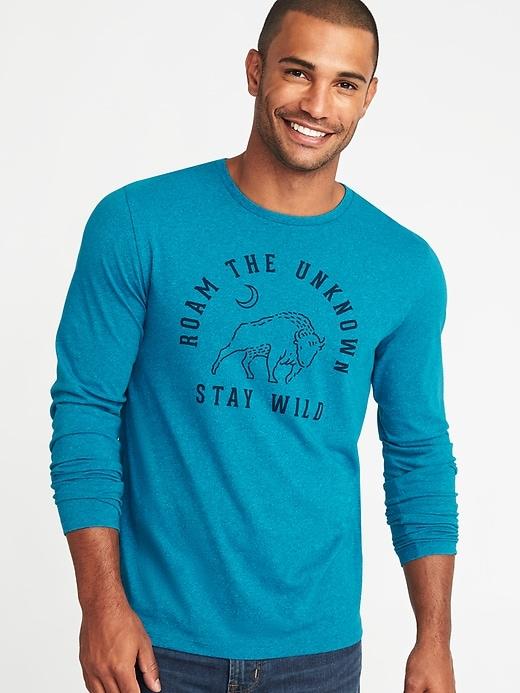 Old Navy Mens Roam The Unknown Stay Wild Tee For Men Azurite Size L