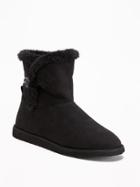 Old Navy Sherpa Lined Boots For Women - Blackjack
