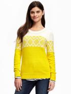 Old Navy Fair Isle Sweater For Women - Lime Ice