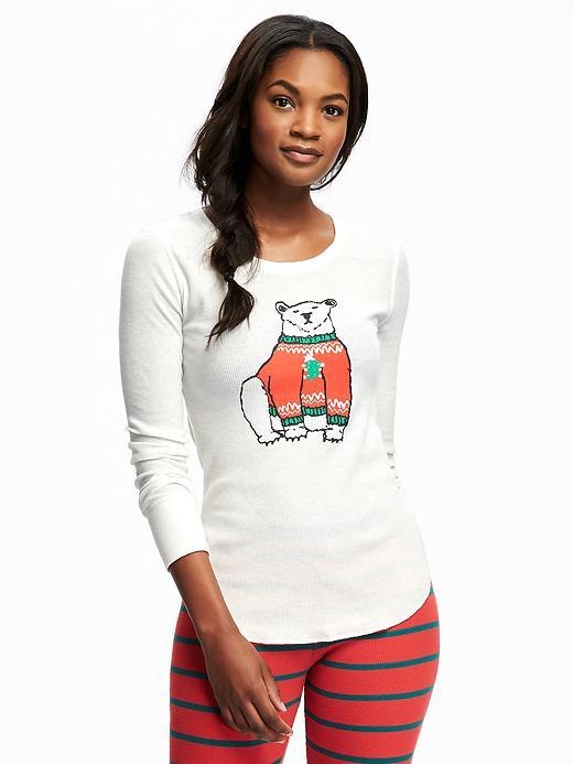 Old Navy Semi Fitted Waffle Knit Tee For Women - Creme De La Creme