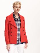Old Navy Sweater Knit Peacoat For Women - Red Buttons