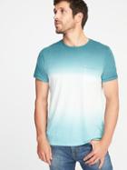 Old Navy Mens Dip-dye Pocket Tee For Men Teal Away Size Xxxl