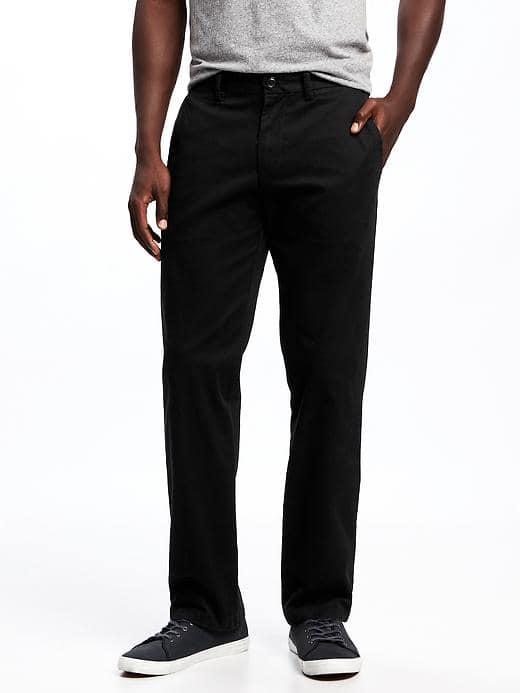 Old Navy Straight Built In Flex Ultimate Khakis For Men - Black