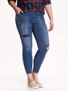 Old Navy Womens Plus Mid Rise Rockstar Distressed Jeans - Ukiah