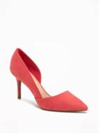 Old Navy Sueded Dorsay Pumps For Women - Coral Pink