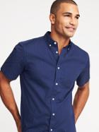 Old Navy Mens Slim-fit Printed Built-in Flex Getaway Shirt For Men Navy Dots Size Xxxl