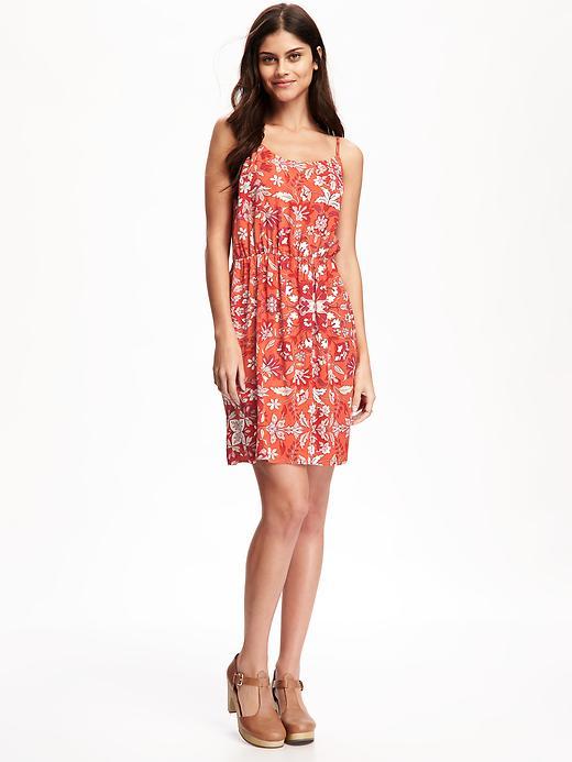 Old Navy Cami Waisted Midi Dress For Women - Orange Combo