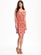 Old Navy Cami Waisted Midi Dress For Women - Orange Combo