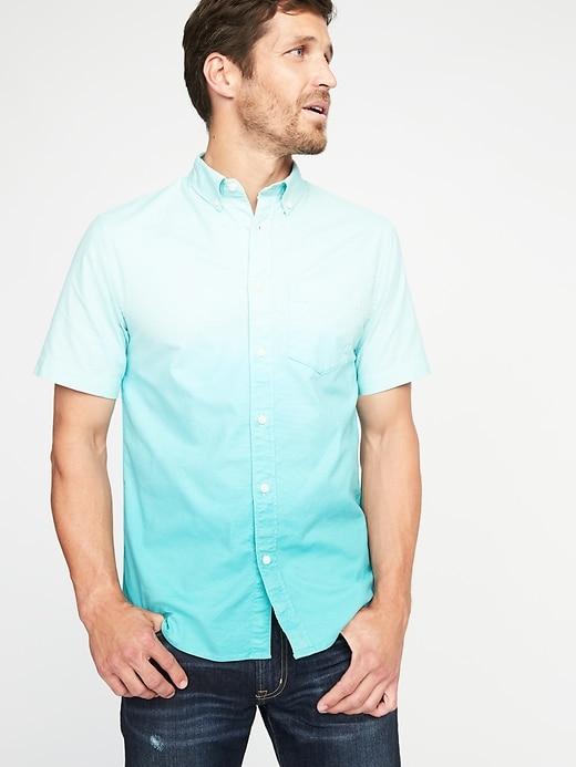 Old Navy Mens Slim-fit Built-in Flex Oxford Shirt For Men Reef History Of Time Size Xxl