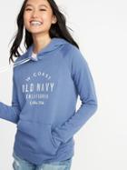 Old Navy Womens Relaxed Logo-graphic Pullover Hoodie For Women Cowboy Blue Size Xxl