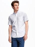Old Navy Slim Fit Patterned Dobby Shirt For Men - Cream