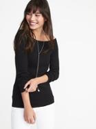 Old Navy Womens Rib-knit Off-the-shoulder Sweater For Women Blackjack Size M