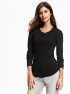 Old Navy Waffle Knit Tee For Women - Black