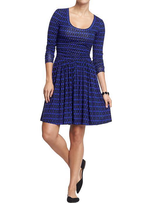 Old Navy Womens Patterned Jersey Dresses Size Xxl Tall - Blue Geometric