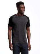 Old Navy Raglan Sleeve Henley For Men - Blackjack