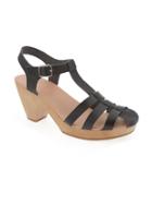 Old Navy T Strap Basket Weave Clogs - Black