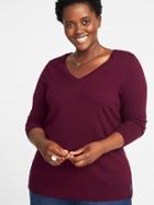 Old Navy Womens Plus-size V-neck Sweater Winter Wine Size 2x