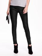 Old Navy Womens Mid-rise Coated Jeggings Black Size 10
