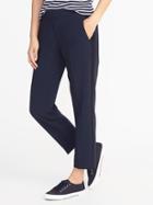 Old Navy Womens Mid-rise Pull-on Straight Pants For Women In The Navy Size 12