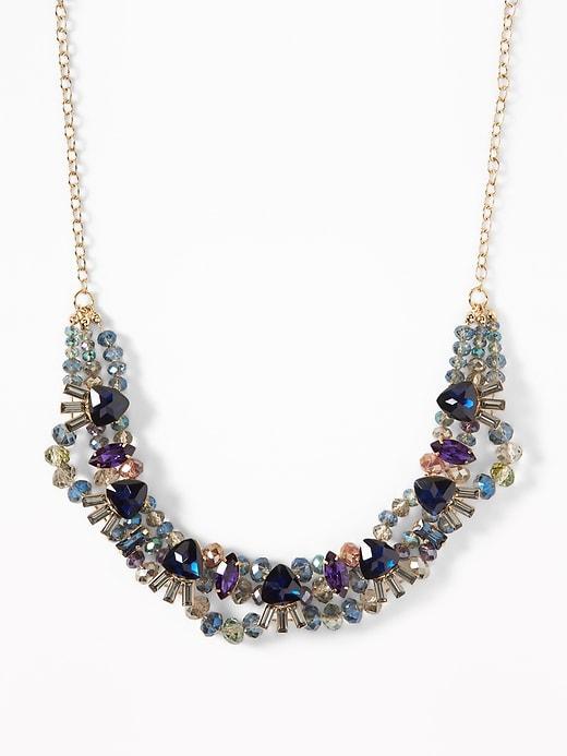 Old Navy  Faux-gem Statement Necklace For Women Gold Size One Size