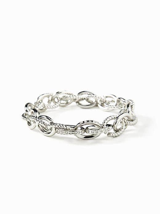 Old Navy Link Stretch Bracelet For Women - Silver