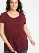Old Navy Womens Relaxed Plus-size Peplum-hem Top Maroon Jive Size 2x