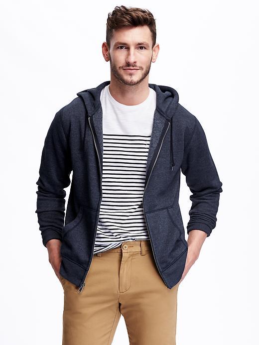 Old Navy Jersey Fleece Zip Hoodie For Men - Ink Blue