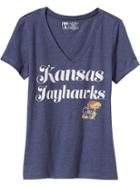 Old Navy Womens College Team V Neck Tee Size L - University Of Kansas