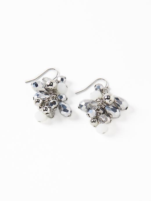Old Navy Beaded Cluster Drop Earrings For Women - Silver