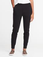 Old Navy Womens Mid-rise Double-knit Track Trousers For Women Black Size M