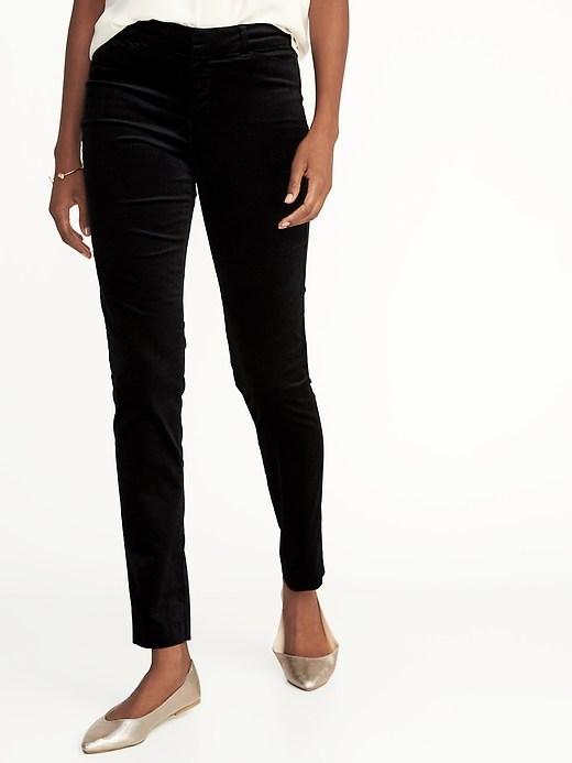 Old Navy Womens Mid-rise Velvet Pixie Ankle Pants For Women Black Size 20