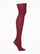 Old Navy Womens Control-top Rib-knit Tights For Women Maroon Jive Size M/l