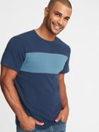 Old Navy Mens Plush-knit Pieced Chest-block Tee For Men In The Navy Size Xs
