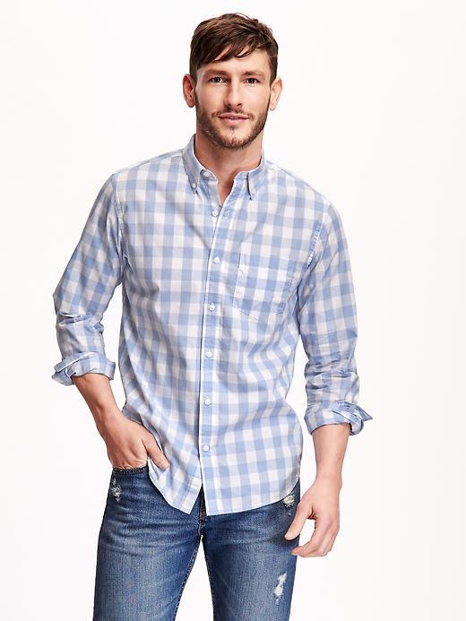Old Navy Regular Fit Classic Plaid Shirt For Men - Anchors Away