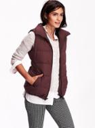 Old Navy Womens Quilted Fleece Lined Vest Size L Tall - Rich Rec