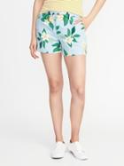 Old Navy Womens Mid-rise Everyday Shorts For Women (3 1/2) Floral Size 8