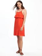 Old Navy Ruffle Trim Swing Dress For Women - Hot Tamale