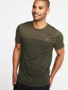 Old Navy Mens Go-dry Print-block Performance Tee For Men Olive Size L