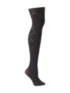 Old Navy Womens Diamond Patterned Tights Size M/l - Black