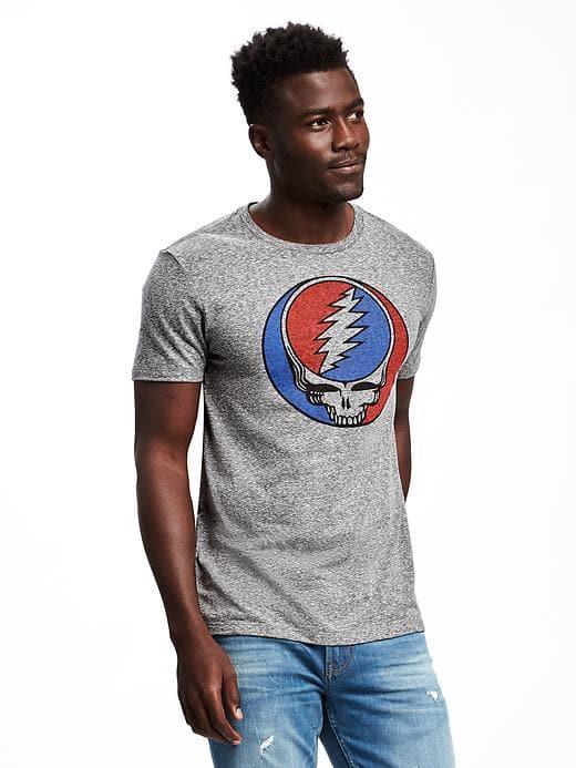 Old Navy Grateful Dead Graphic Tee For Men - Heather Gray