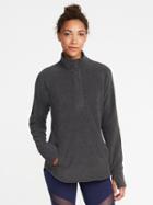 Old Navy Go Warm Micro Fleece 1/4 Zip Pullover For Women - Carbon