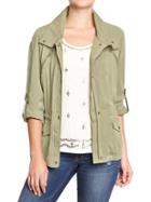 Old Navy Womens Drapey Twill Jackets - Dried Grasses