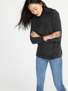 Old Navy Womens Mock-neck Boucl Sweater For Women Green Stripe Size Xl