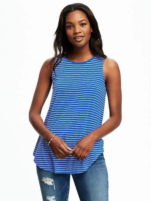 Old Navy High Neck Tank For Women - Blue Stripe