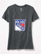 Old Navy Womens Nhl Team V-neck Tee For Women Ny Rangers Size L