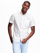 Old Navy Slim Fit Oxford Shirt For Men - Light Blue Print