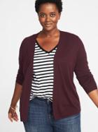 Old Navy Womens Cropped Plus-size Open-front Sweater Wine Purple Size 1x
