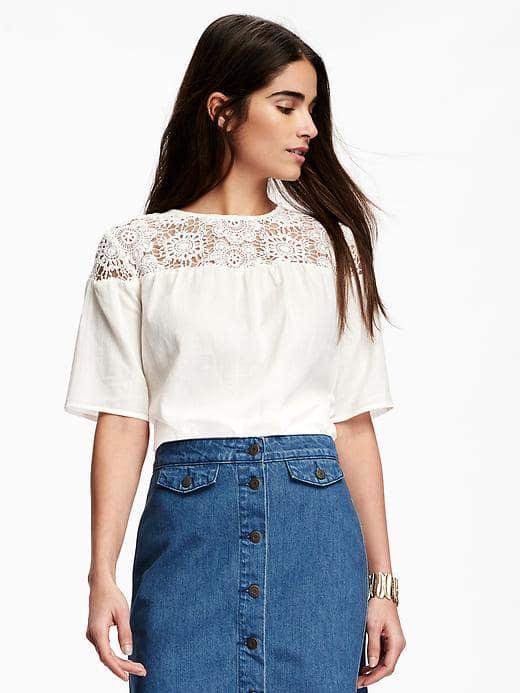 Old Navy Lace Top For Women - Creme De La Creme