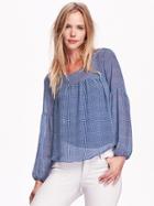Old Navy Womens Drop Shoulder Chiffon Blouse Size L - Cobalt Blue